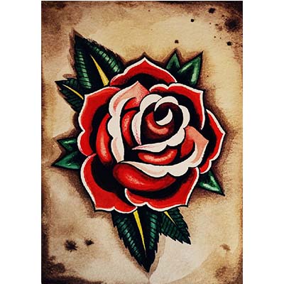 Old School Designs of Rose Flowers Fake Temporary Water Transfer Tattoo Stickers NO.10517